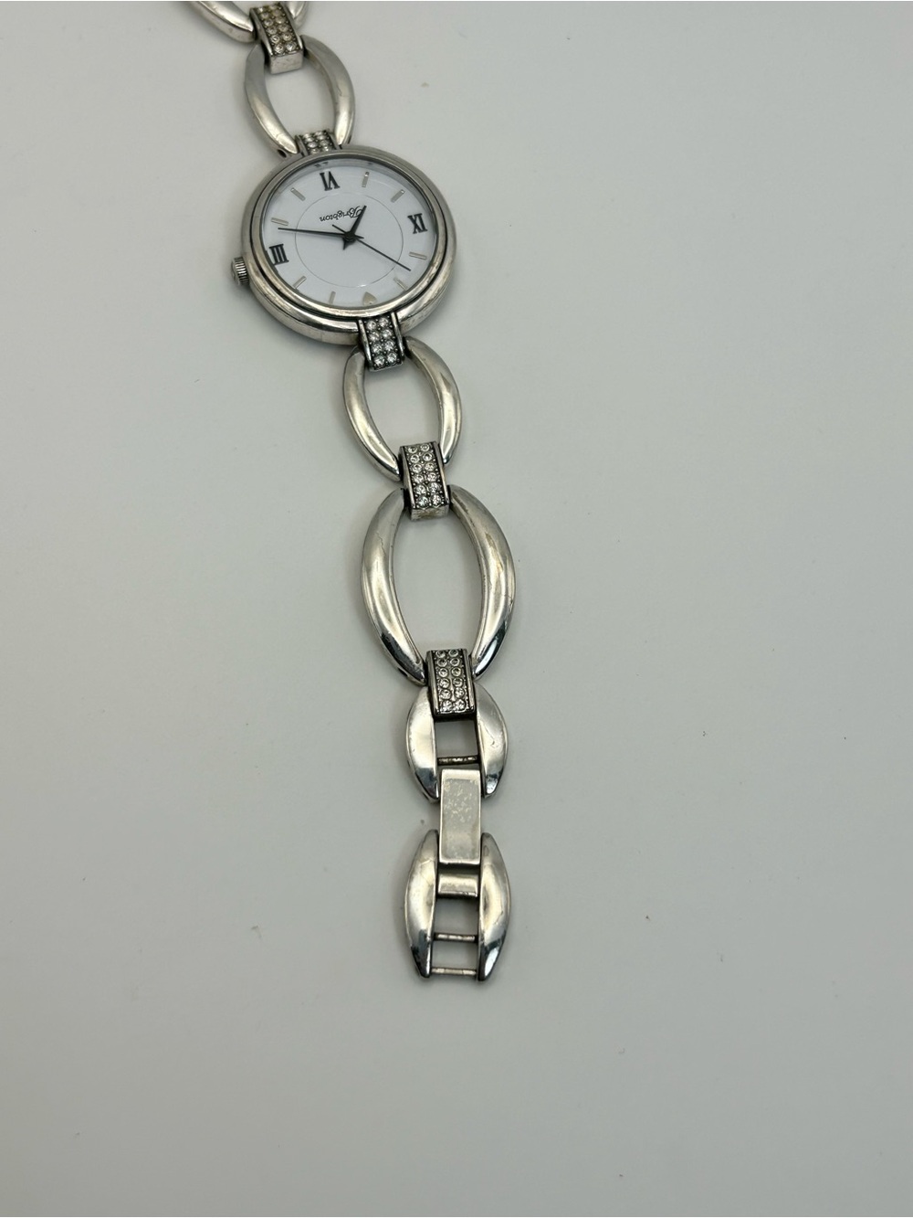 Brighton Meridian Swing Watch Silver Plated Clear Crystals 8" Needs New Battery - Picture 9 of 12